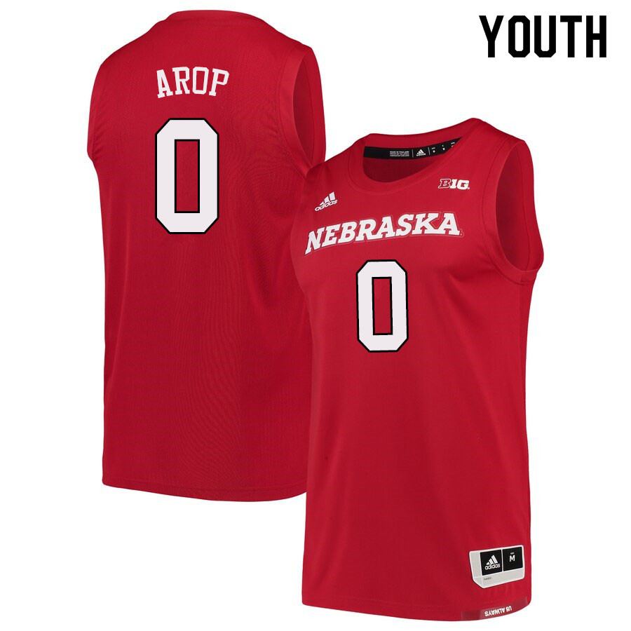 Youth #0 Akol Arop Nebraska Cornhuskers College Basketball Jerseys Sale-Scarlet - Click Image to Close